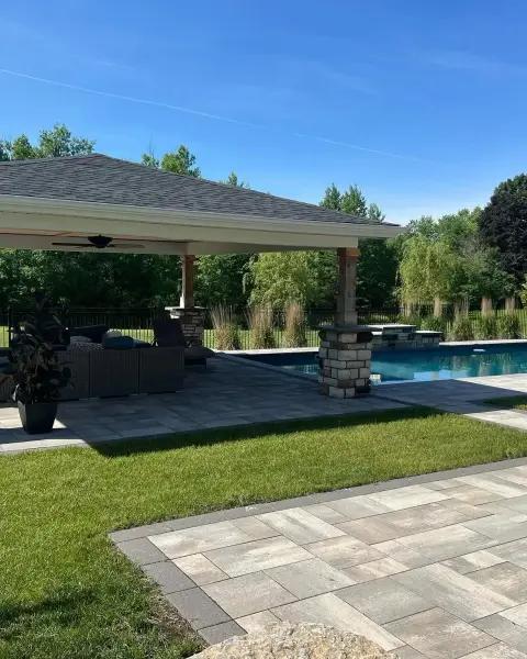 Covered pavilion beside the pool