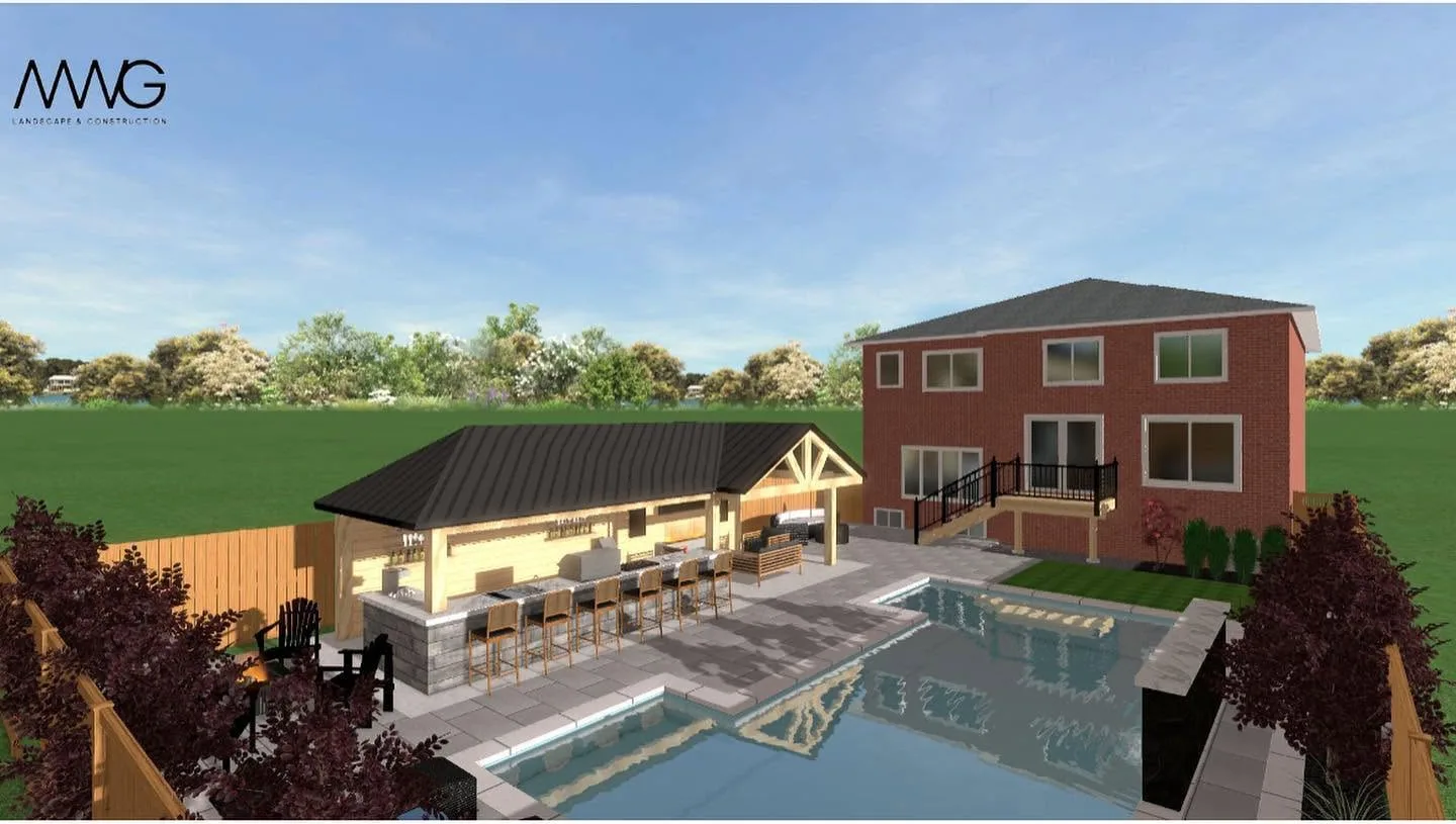 3D render of a landscape design