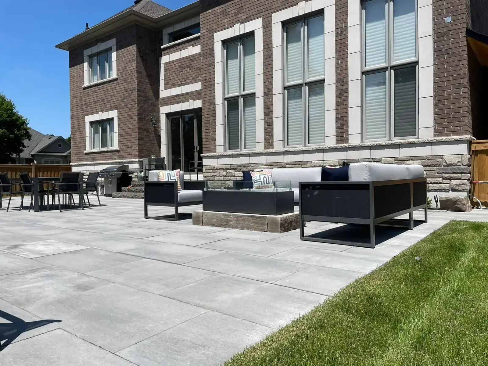 Backyard patio with outdoor furniture