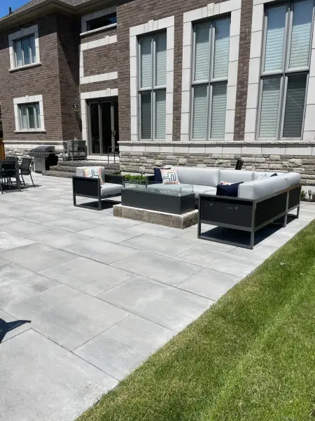 Lounge area looking across the pool